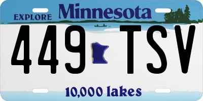 MN license plate 449TSV