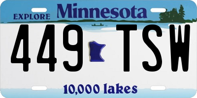 MN license plate 449TSW
