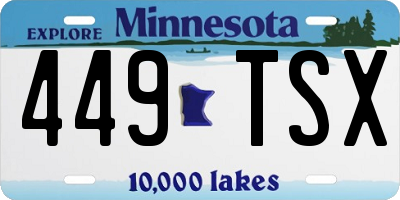 MN license plate 449TSX