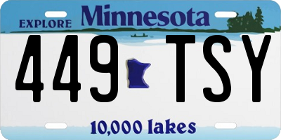 MN license plate 449TSY