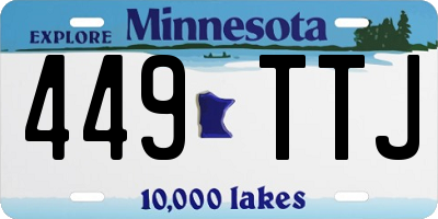 MN license plate 449TTJ