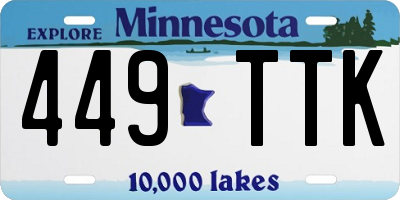 MN license plate 449TTK