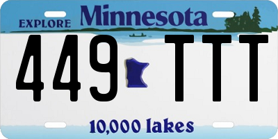 MN license plate 449TTT