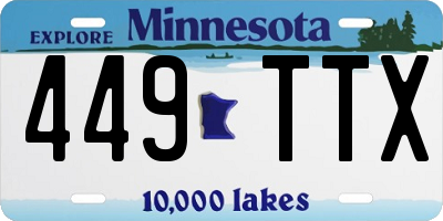 MN license plate 449TTX