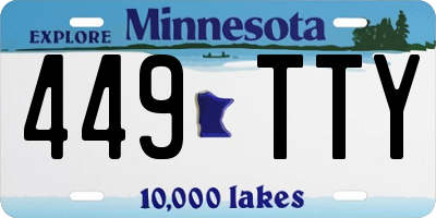 MN license plate 449TTY