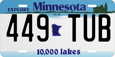 MN license plate 449TUB