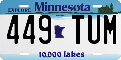MN license plate 449TUM
