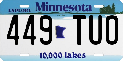 MN license plate 449TUO