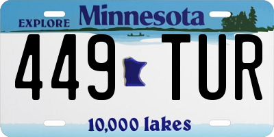 MN license plate 449TUR