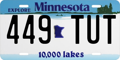 MN license plate 449TUT