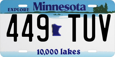 MN license plate 449TUV