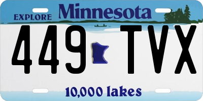 MN license plate 449TVX