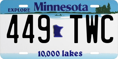 MN license plate 449TWC