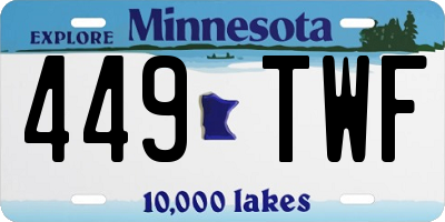 MN license plate 449TWF