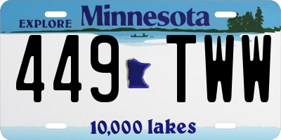 MN license plate 449TWW