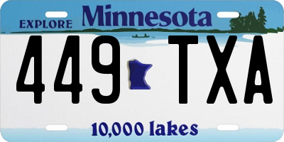 MN license plate 449TXA