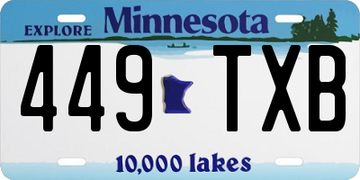 MN license plate 449TXB