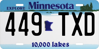 MN license plate 449TXD