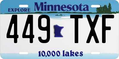 MN license plate 449TXF