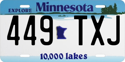 MN license plate 449TXJ