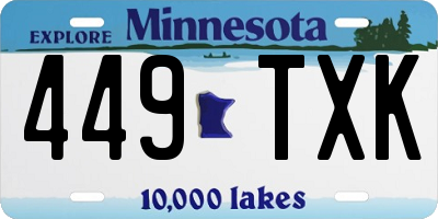 MN license plate 449TXK