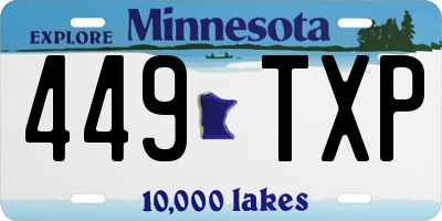 MN license plate 449TXP