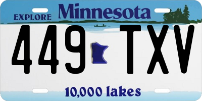 MN license plate 449TXV