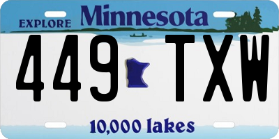 MN license plate 449TXW