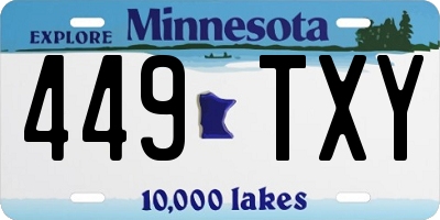 MN license plate 449TXY