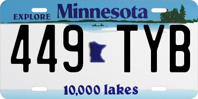MN license plate 449TYB