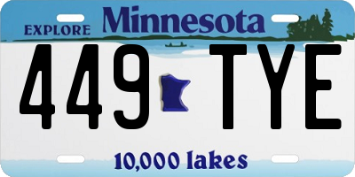 MN license plate 449TYE