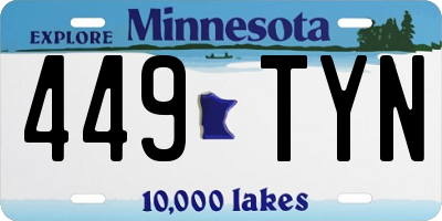 MN license plate 449TYN