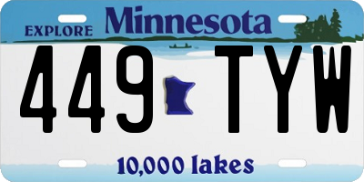 MN license plate 449TYW