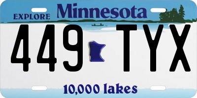 MN license plate 449TYX