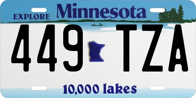 MN license plate 449TZA