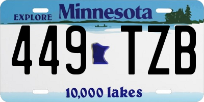 MN license plate 449TZB