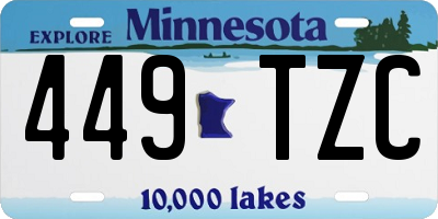 MN license plate 449TZC
