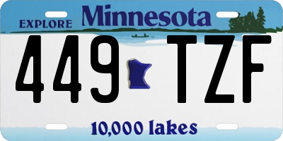 MN license plate 449TZF