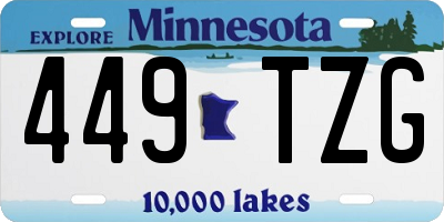 MN license plate 449TZG