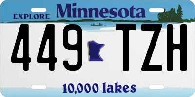 MN license plate 449TZH