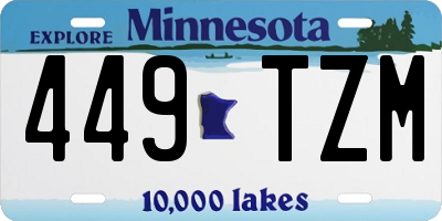 MN license plate 449TZM