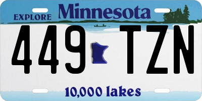 MN license plate 449TZN