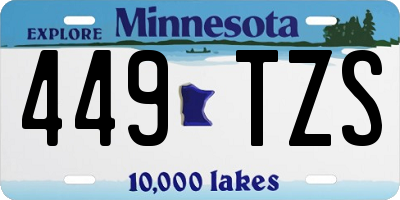MN license plate 449TZS