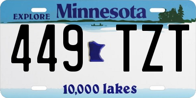 MN license plate 449TZT