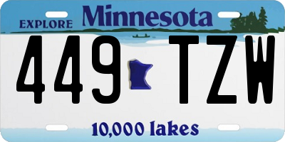 MN license plate 449TZW