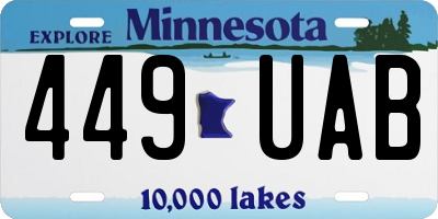 MN license plate 449UAB