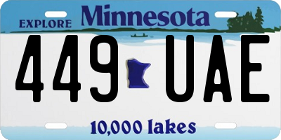 MN license plate 449UAE
