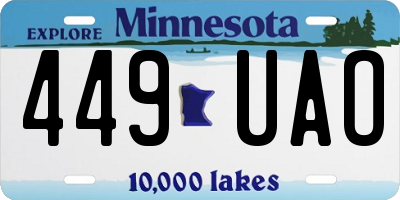 MN license plate 449UAO