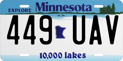 MN license plate 449UAV