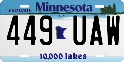 MN license plate 449UAW